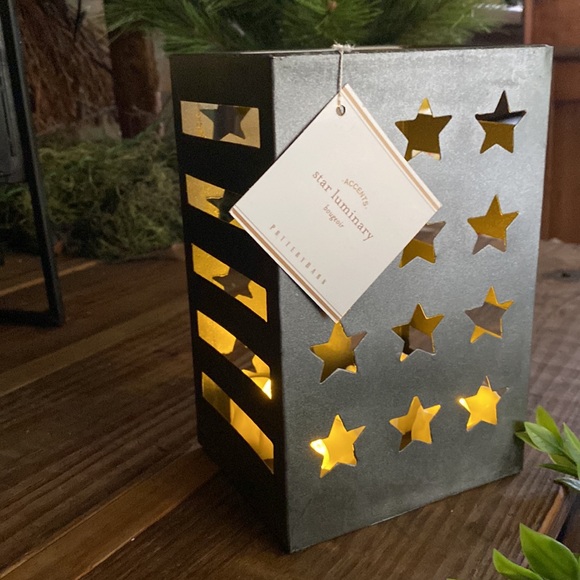 Pottery Barn Galvanized Outdoor Stars and Stripes Luminary - Picture 4 of 16